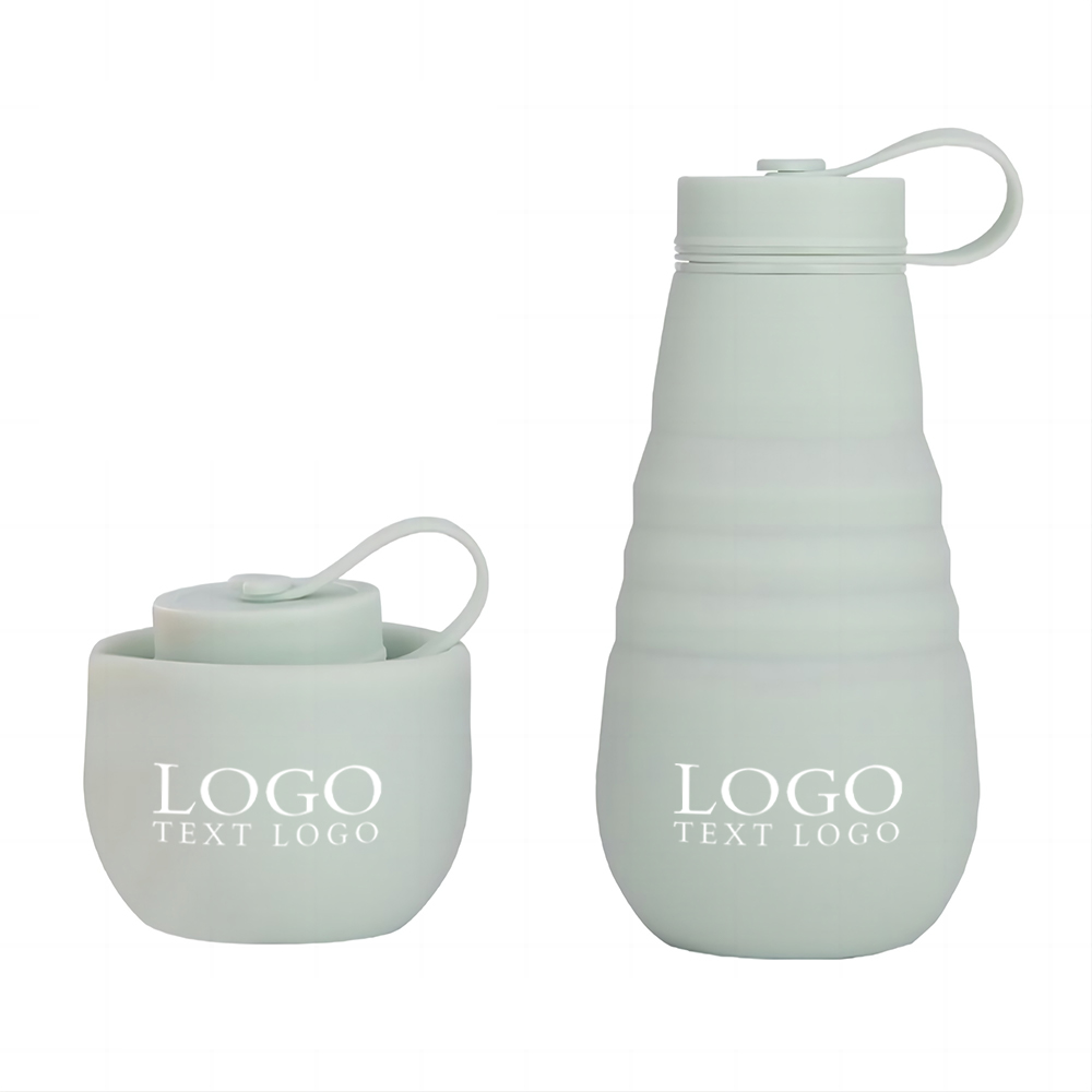 Green Promo 21 OZ Collapsible Sports Water Bottles With Logo