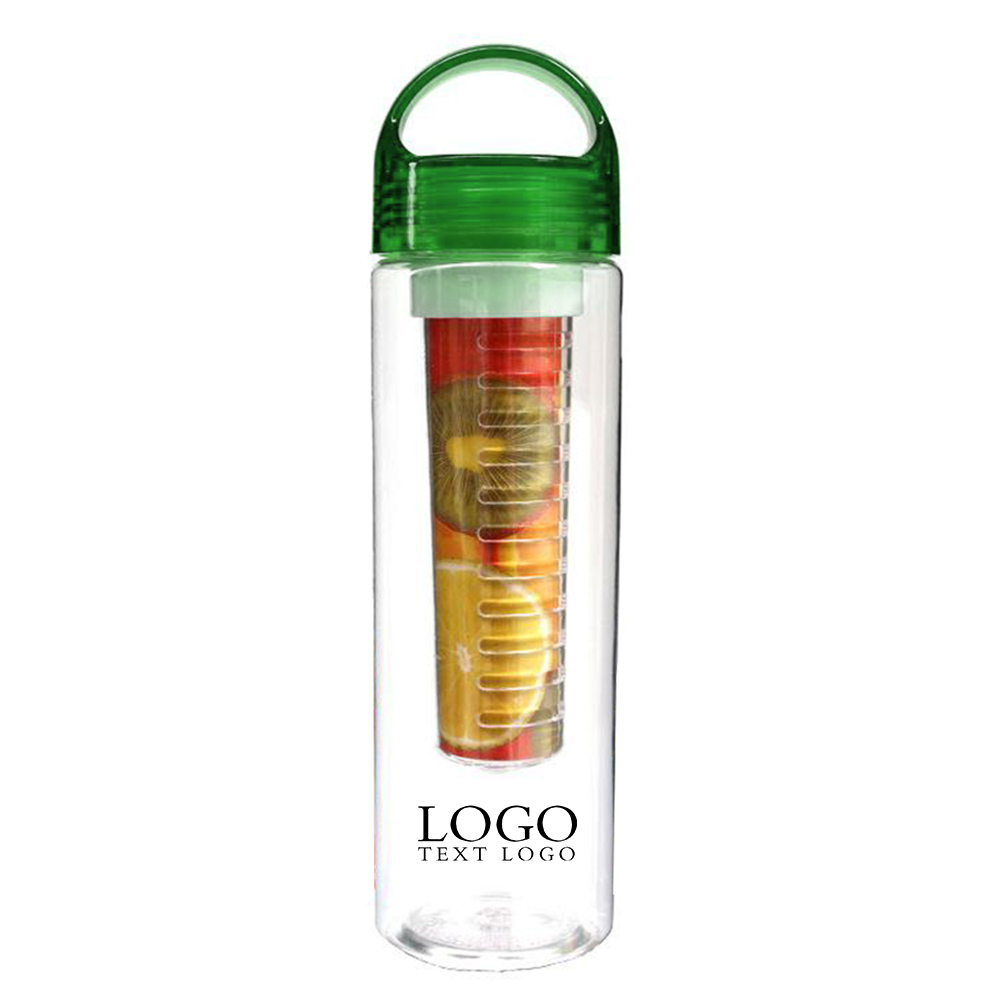 Green Promo 24oz Fruit Infuser Water Bottle With Logo