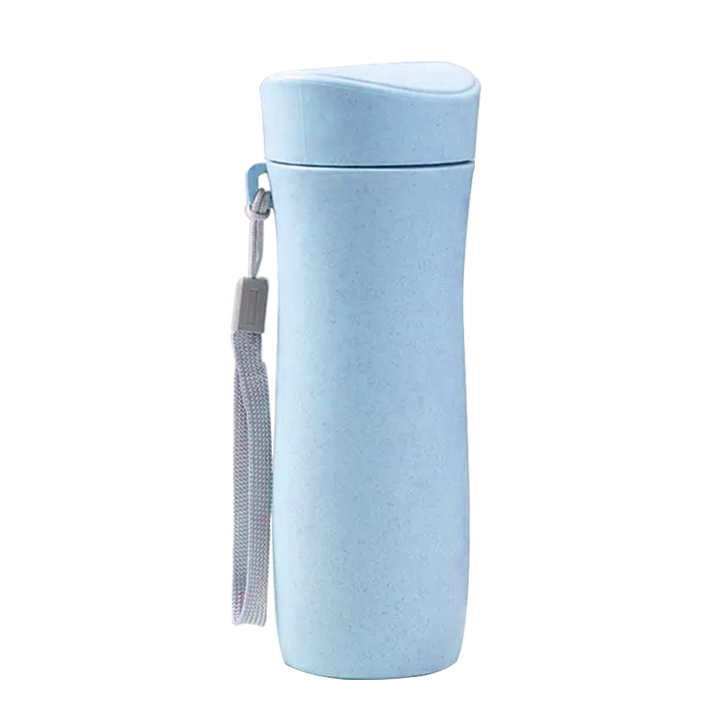 Light Blue Promo Simple Wheat Straw Fiber Water Bottle