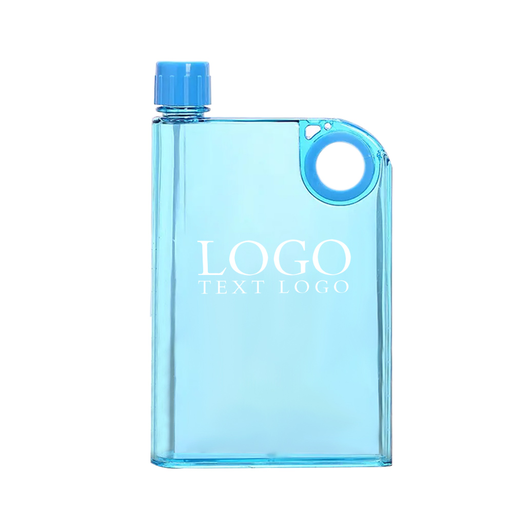 Light Promo 13oz Notebook Portable Flat Water Bottle With Logo