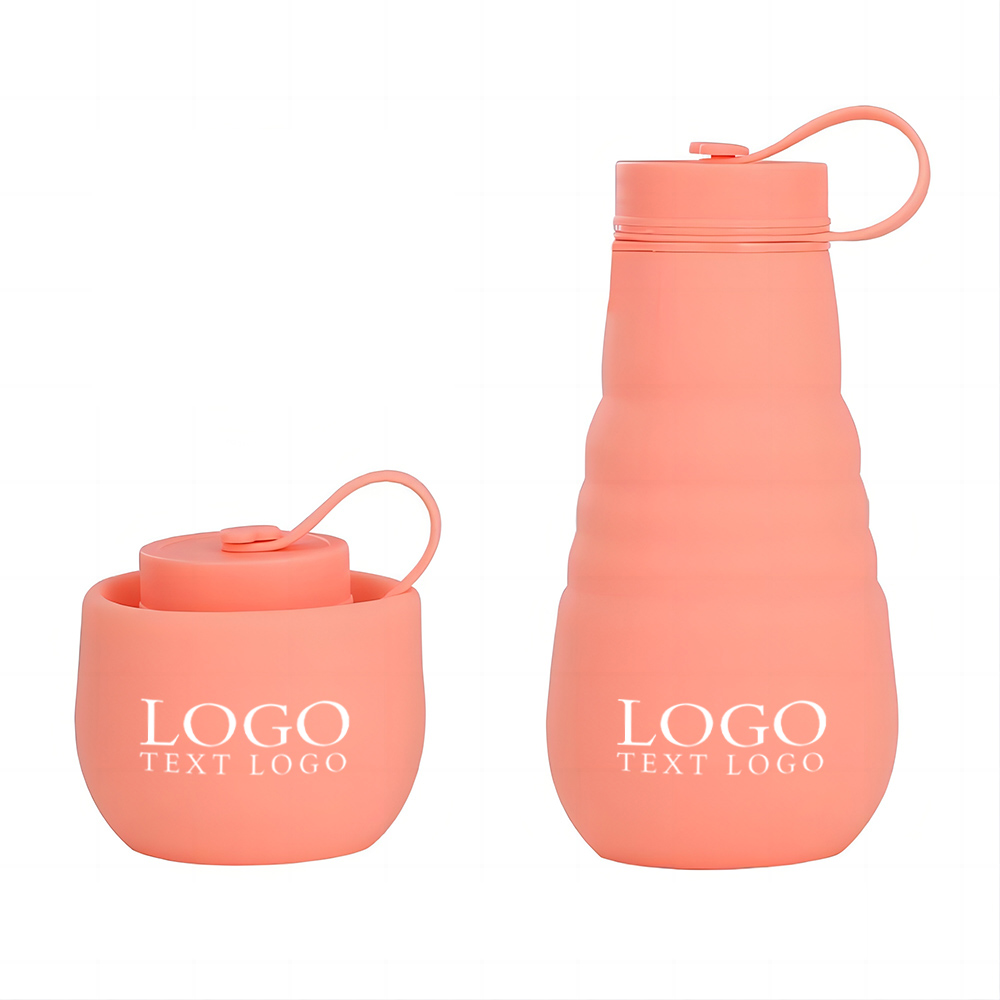 Pink Promo 21 OZ Collapsible Sports Water Bottles With Logo
