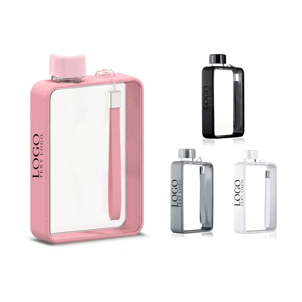 Promo 13oz Flat BPA Free Travel Sports Water Bottle With Logo Group