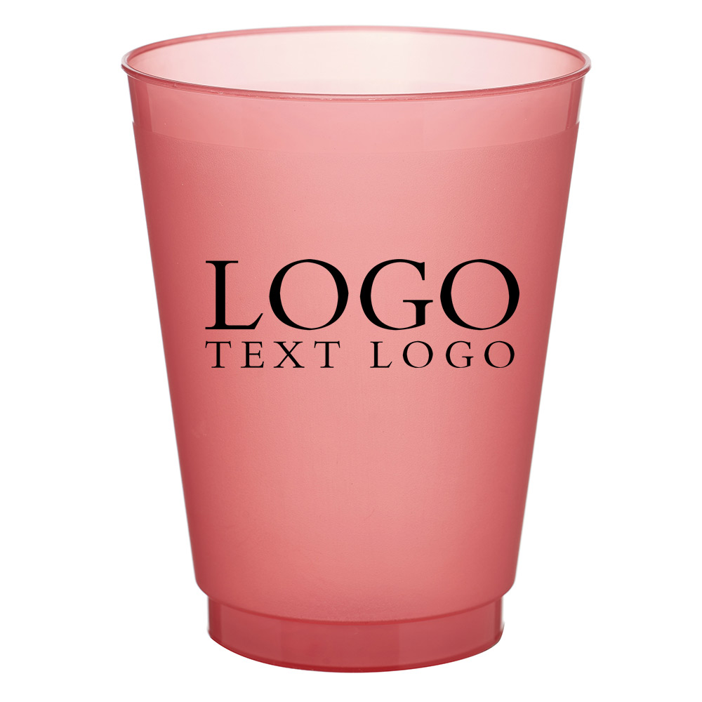 Promo 16 oz Frost Flex Frosted Plastic Stadium Cup Red With Logo