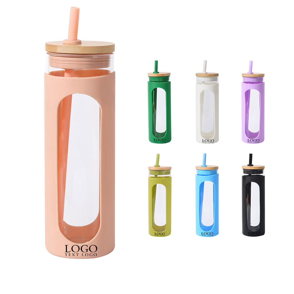Promo 20oz Glass Water Tumbler with Straw With Logo Group