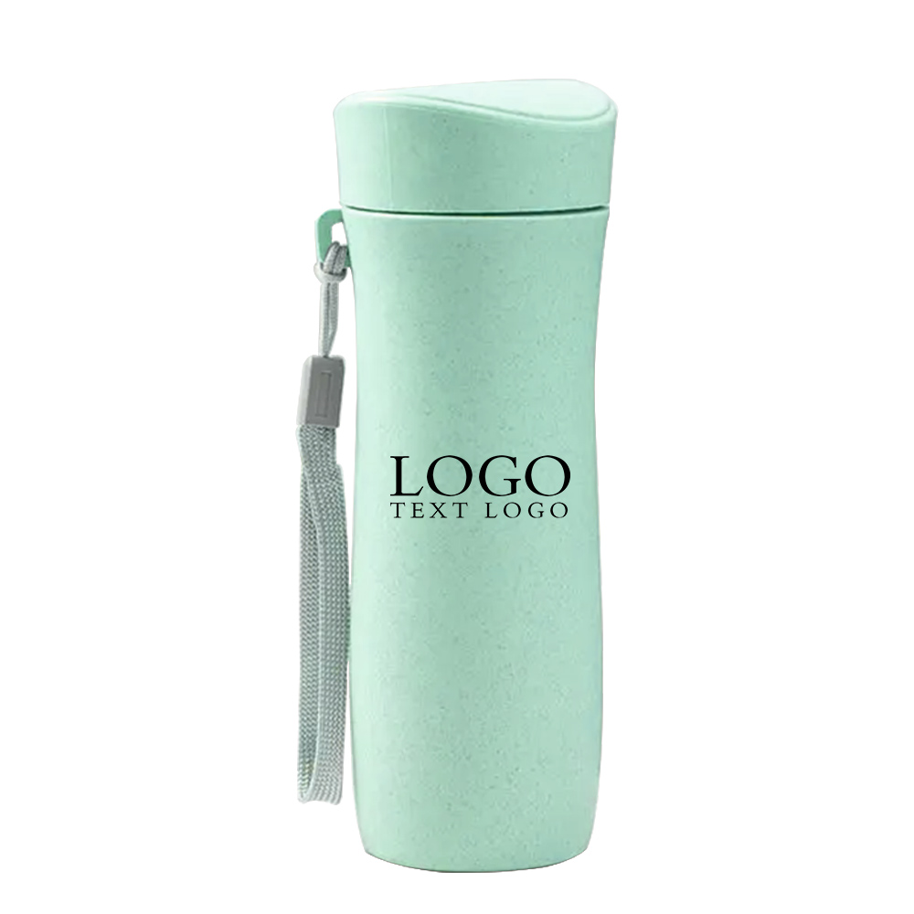 Promo Simple Wheat Straw Fiber Water Bottle With Logo Green