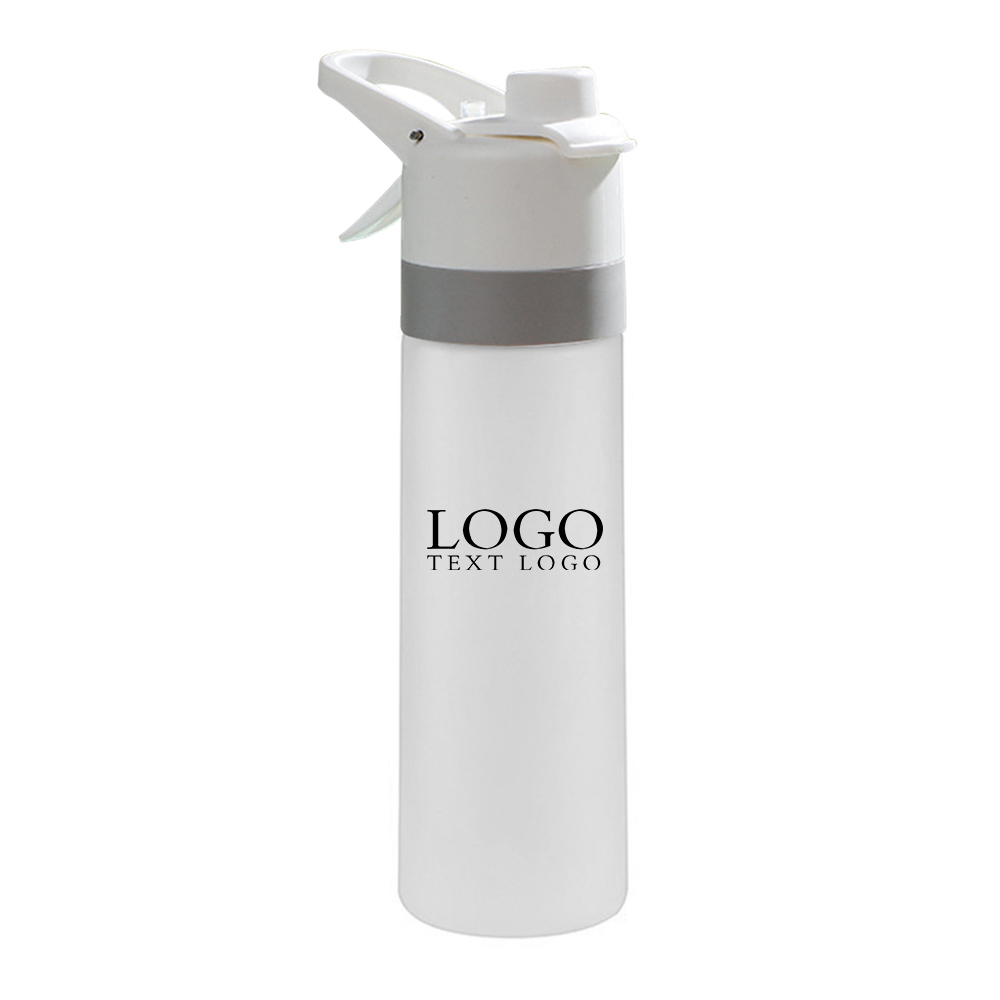 Promo Water Bottles With Spray Mist With Logo White