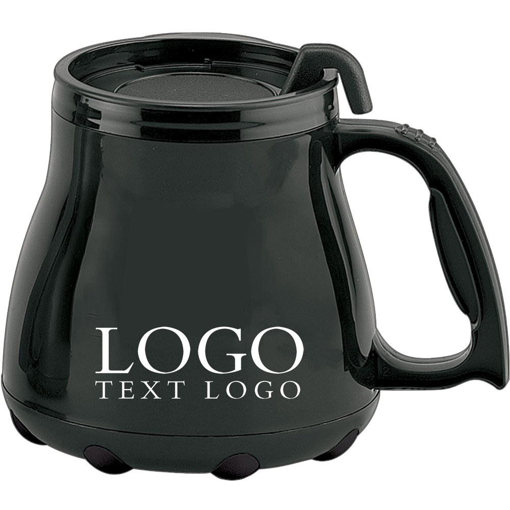Promotional 16 Oz Low Rider Desk Mug Black With Logo