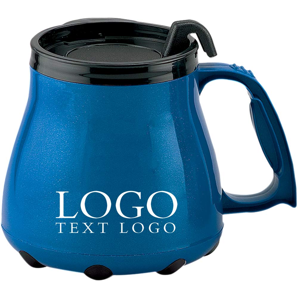 Promotional 16 Oz Low Rider Desk Mug Blue With Logo