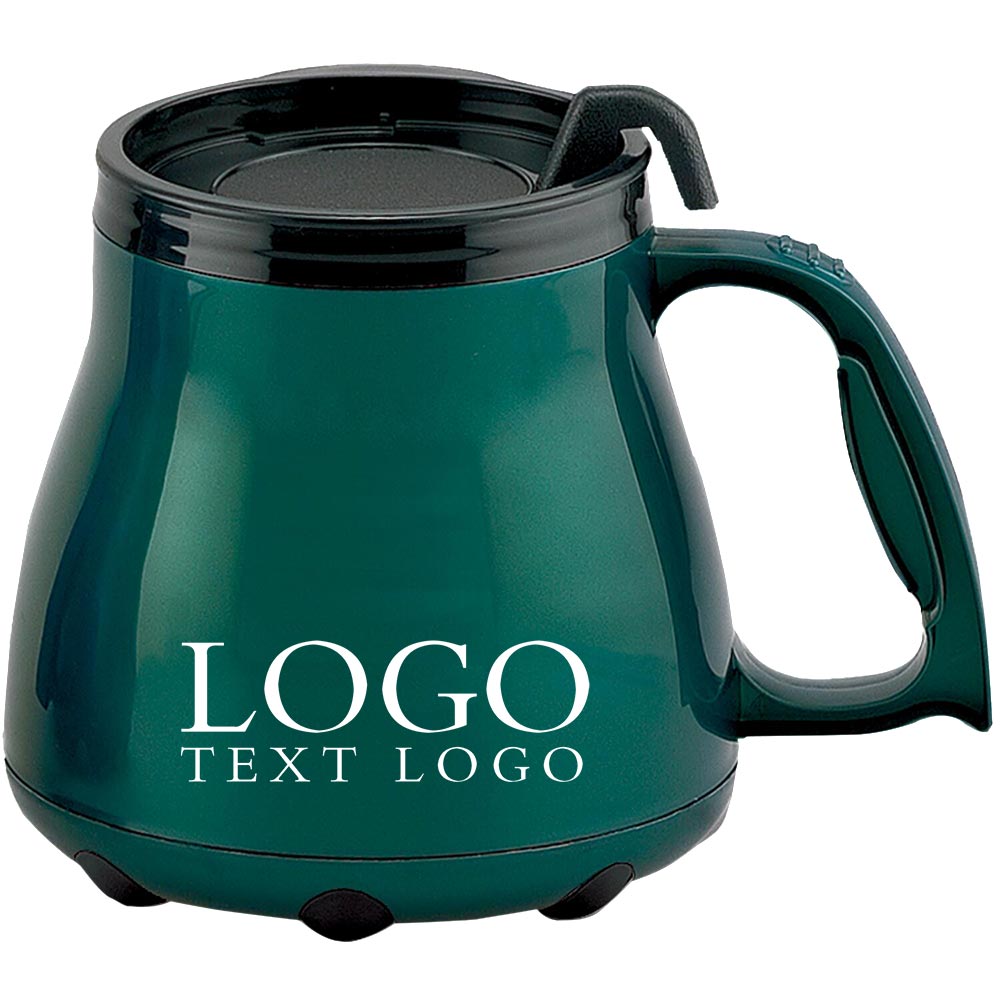 Promotional 16 Oz Low Rider Desk Mug Green With Logo