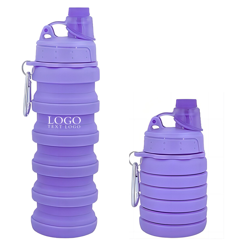 Purple Promo Rainbow Collapsible Sports Water Bottles With Logo