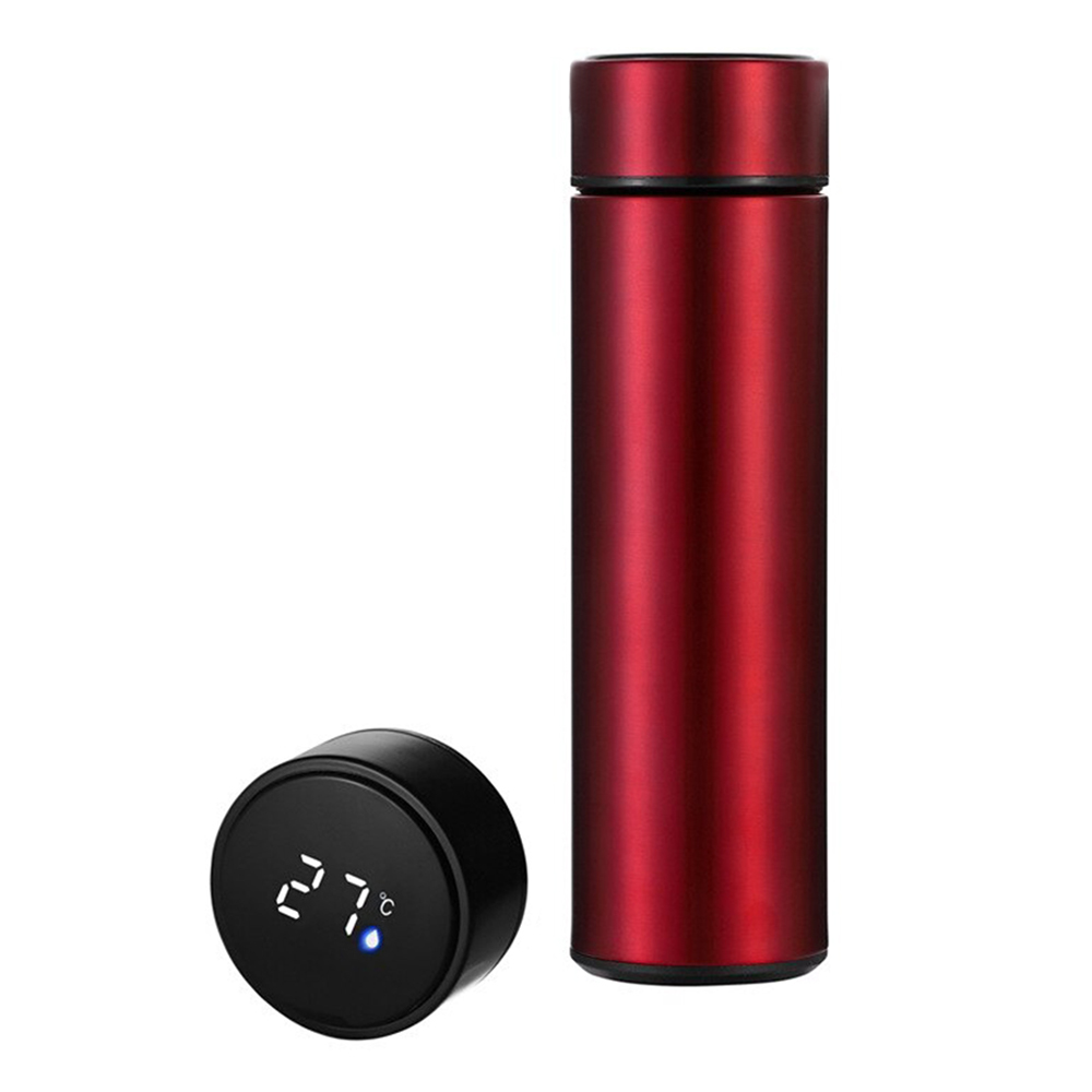 Red Promo Temperature Display Smart Insulated Water Bottle 17 oz