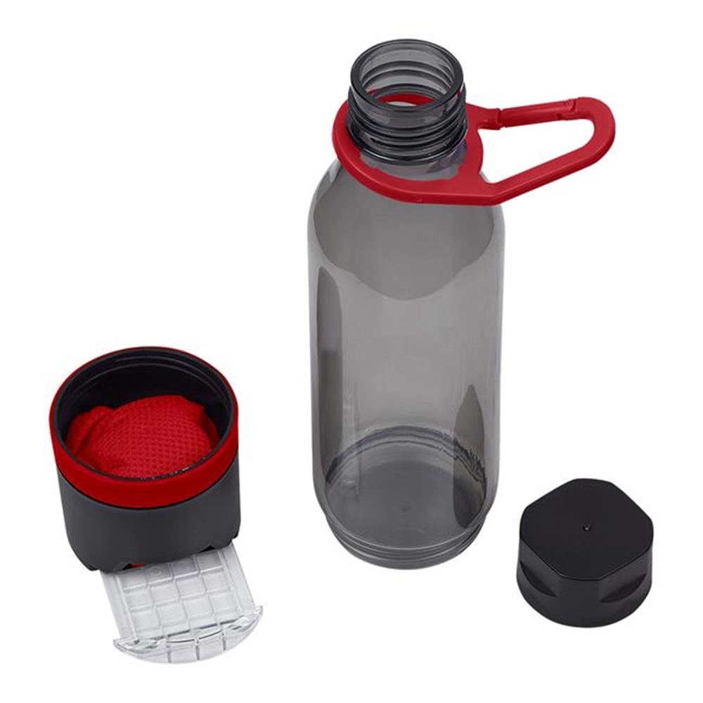 Red Workout Bottle with Mobile Holder and Towel