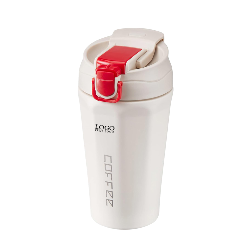 White Promo Insulated Coffee Cups with Lid With Logo