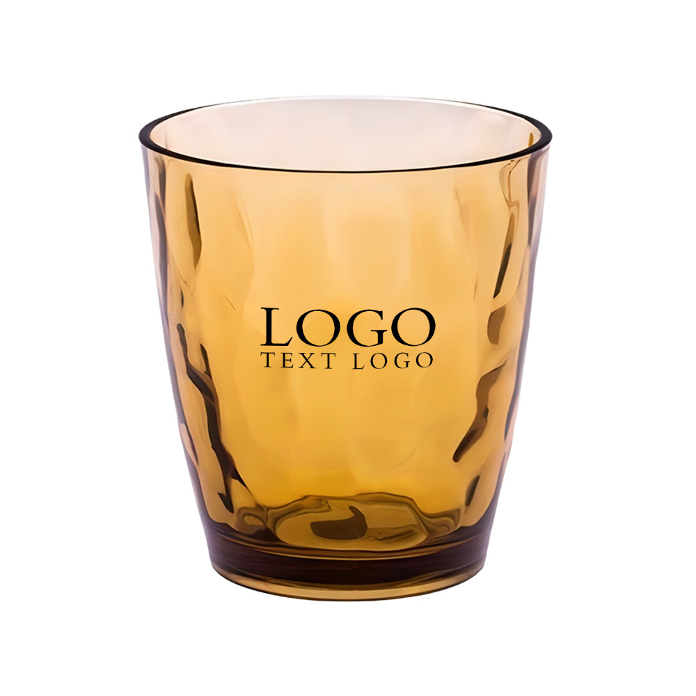 11oz Unbreakable Colored Glass Acrylic Cup Orange With Logo