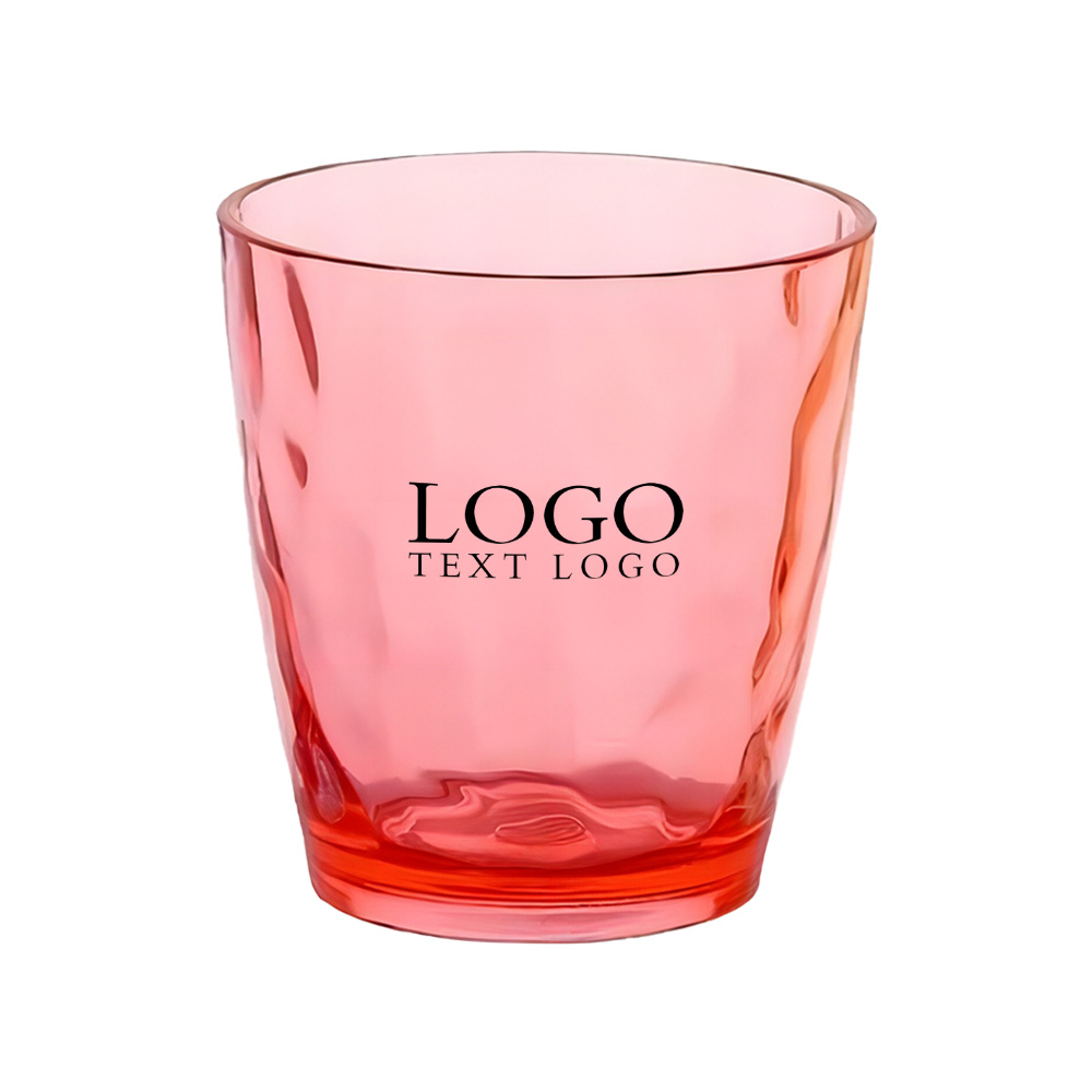11oz Unbreakable Colored Glass Acrylic Cup Red With Logo