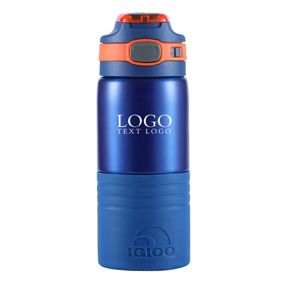 15 Oz Stainless Steel Water Bottle Blue with Logo