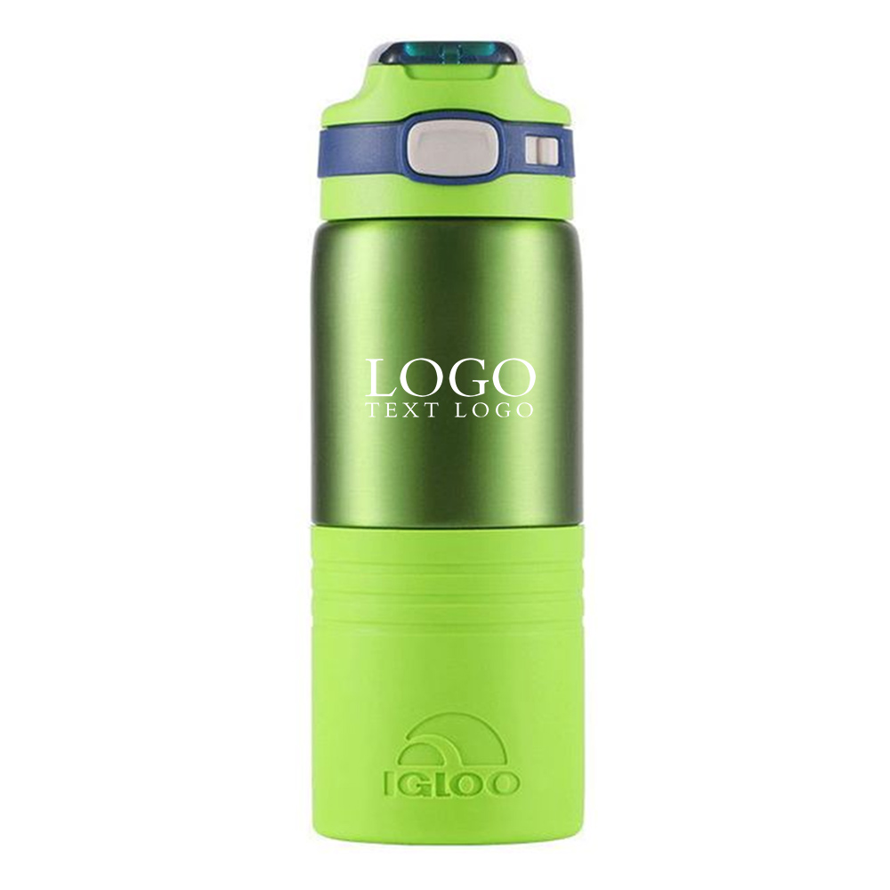 15 Oz Stainless Steel Water Bottle Green with Logo