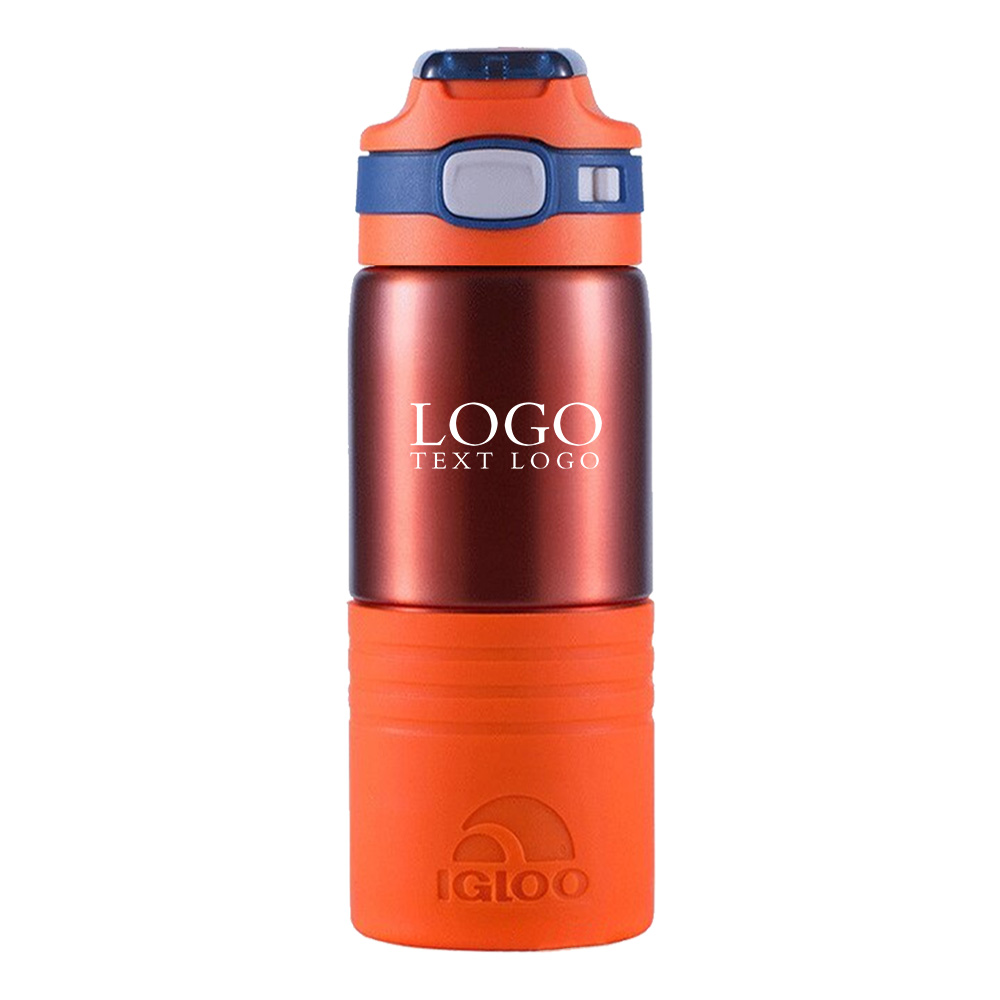 15 Oz Stainless Steel Water Bottle Orange with Logo