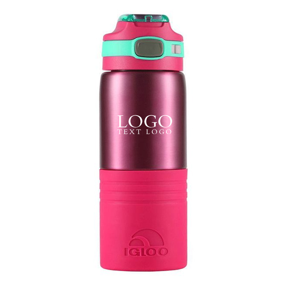 15 Oz Stainless Steel Water Bottle Pink with Logo