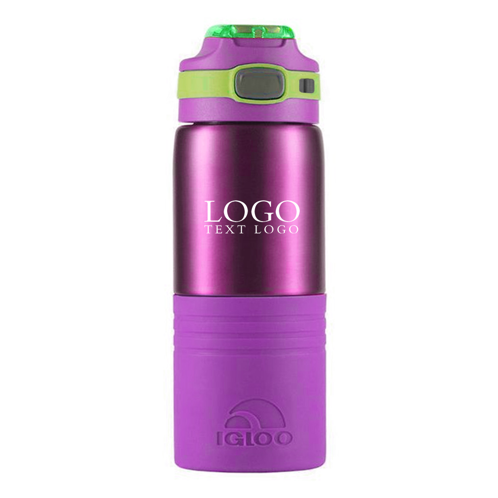 15 Oz Stainless Steel Water Bottle Purple with Logo