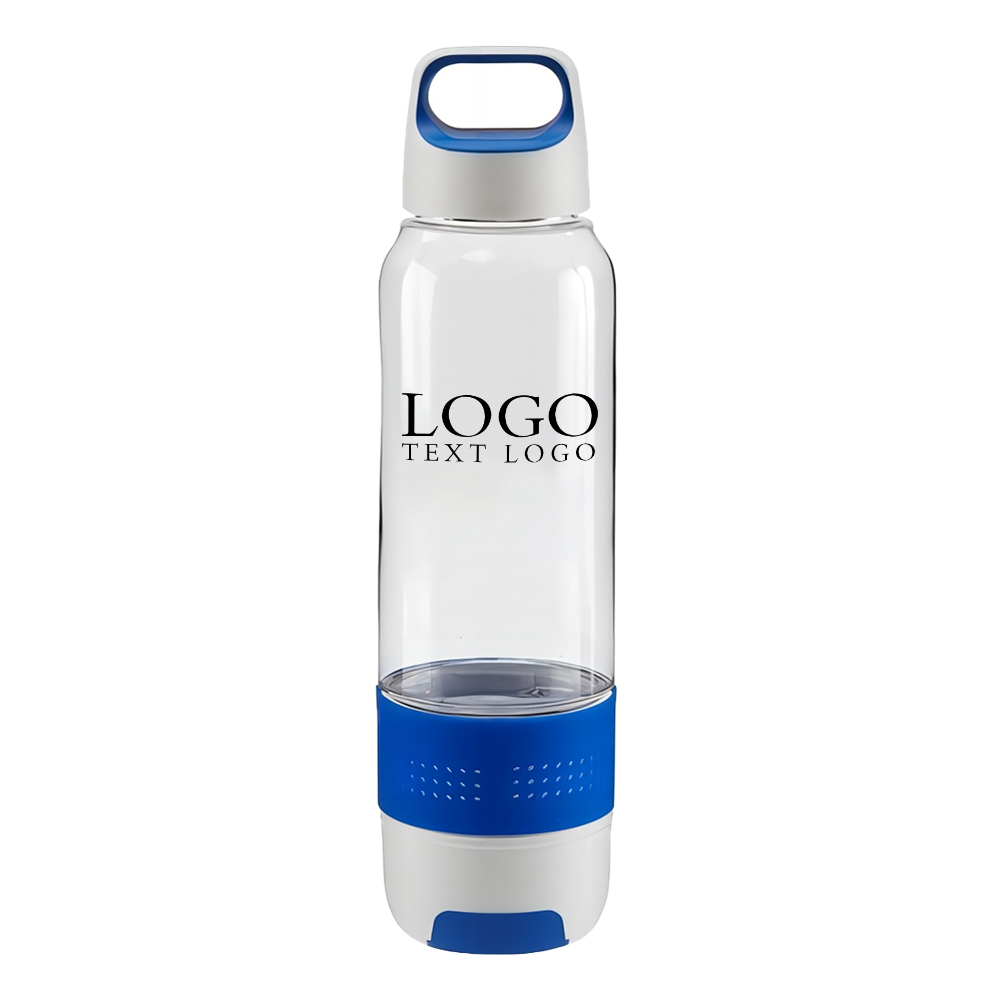 17 Oz Sports Water Bottle With Cooling Towel Blue with Logo