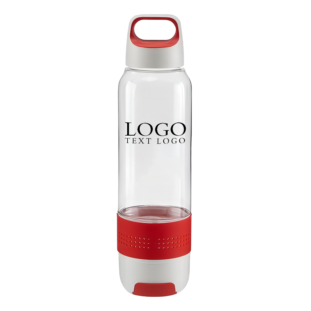 17 Oz Sports Water Bottle With Cooling Towel Red with Logo