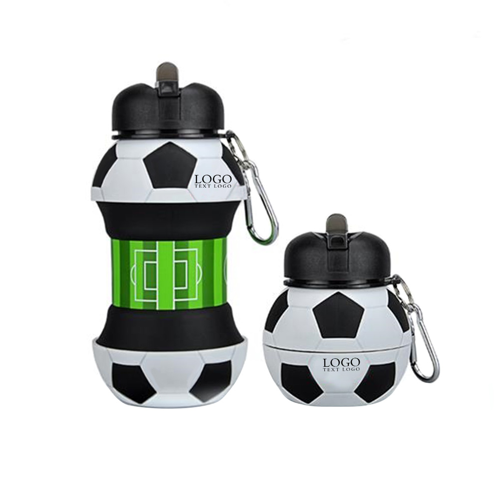 19 Oz Folding Sport Water Bottle Soccer Ball with Logo