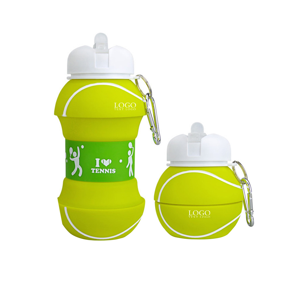 19 Oz Folding Sport Water Bottle Tennis with Logo