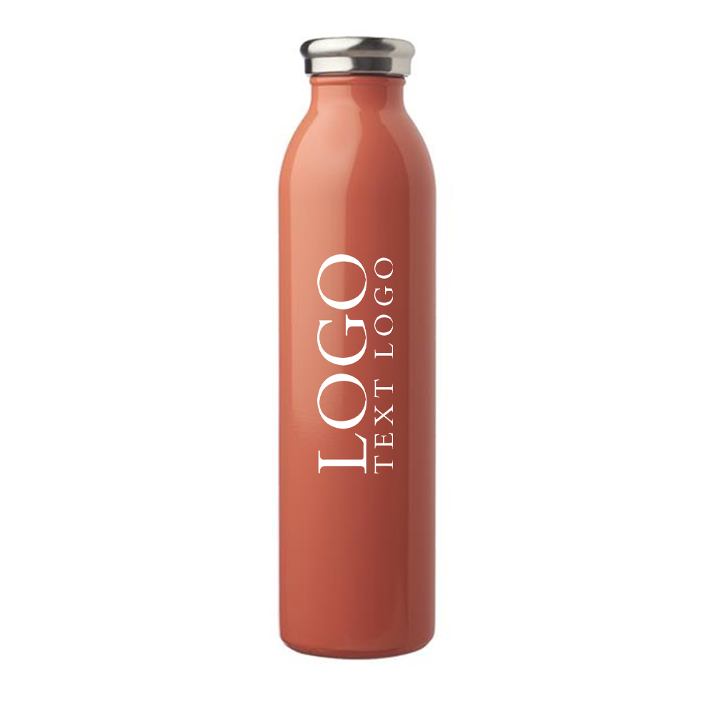 20 Oz Coral Stainless Steel Water Bottle with Logo