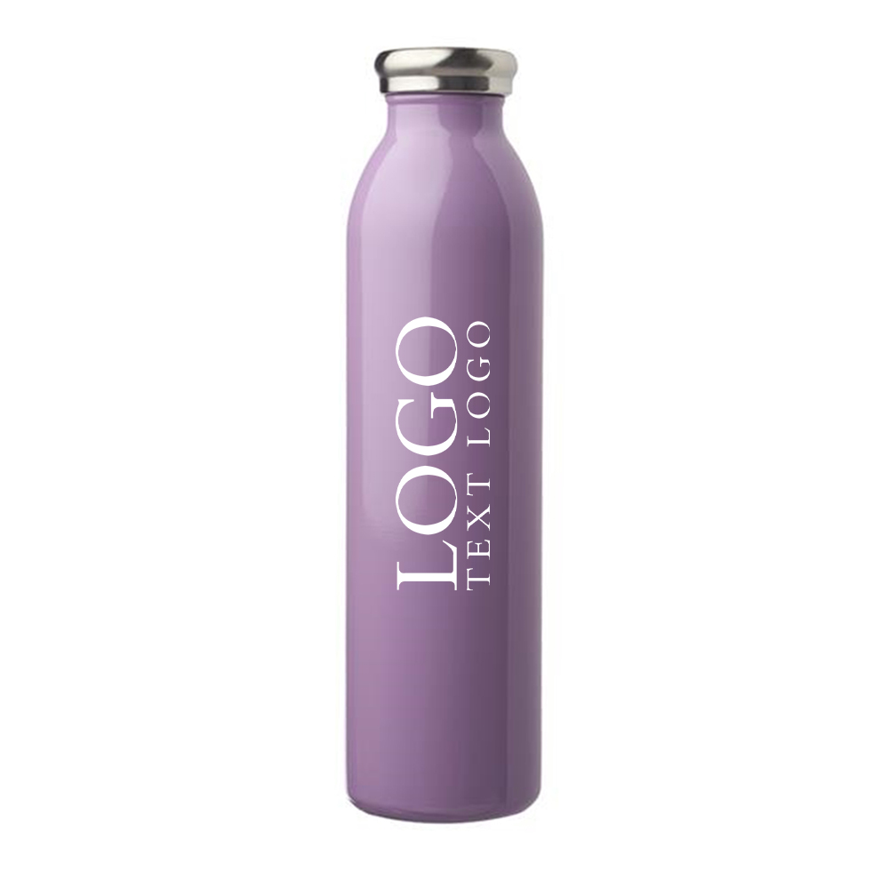 20 Oz Light Purple Stainless Steel Water Bottle with Logo