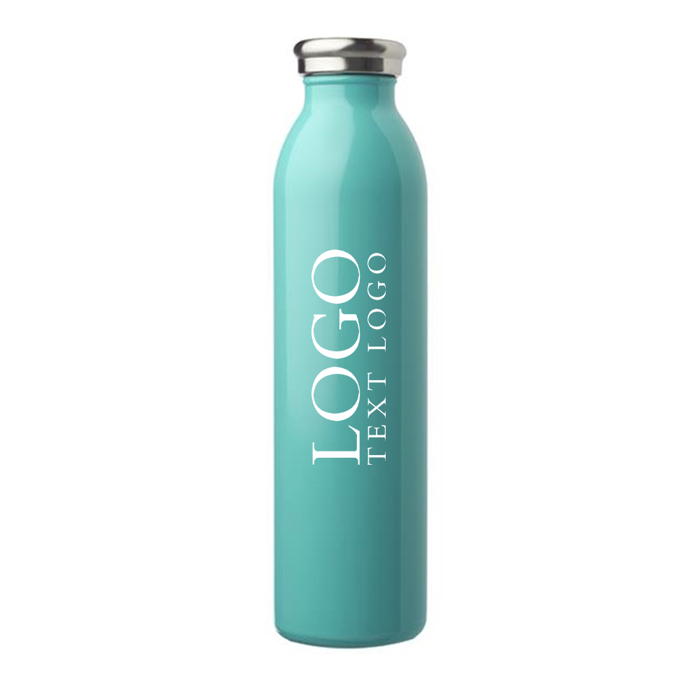 20 Oz Teal Stainless Steel Water Bottle with Logo