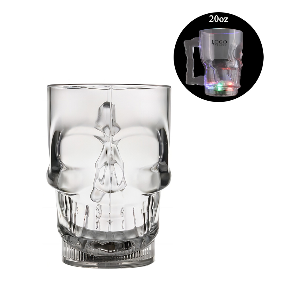 20 oz Flashing LED Big Skull Acrylic Mug Group