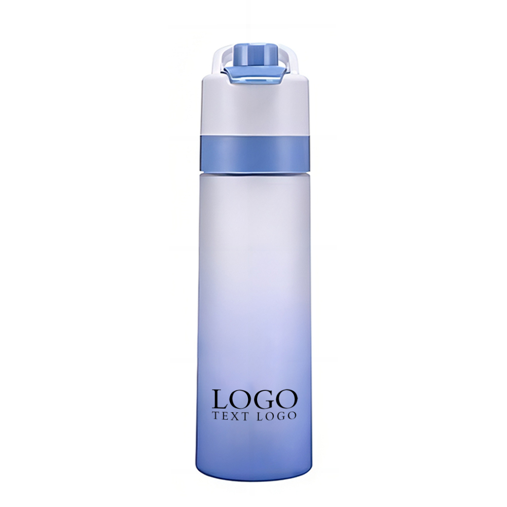 22 Oz Gradient Spray Frosted Bottle Blue with Logo