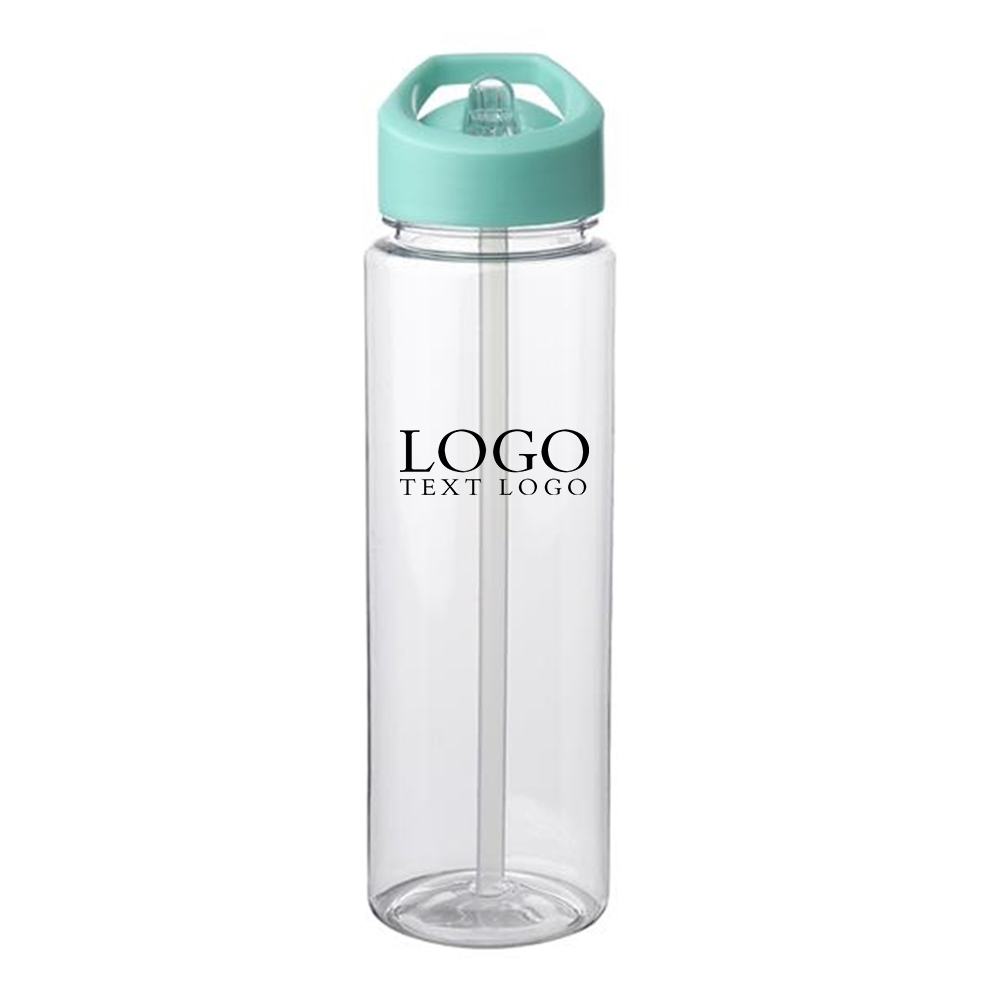 24 Oz Borneo Plastic Water Bottle Mint with Logo