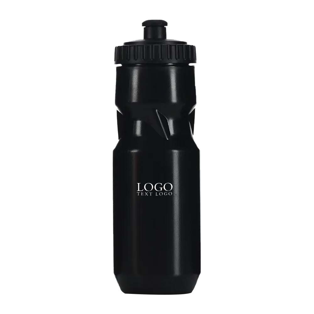 24 Oz Sports Squeeze Water Bottle Black with Logo
