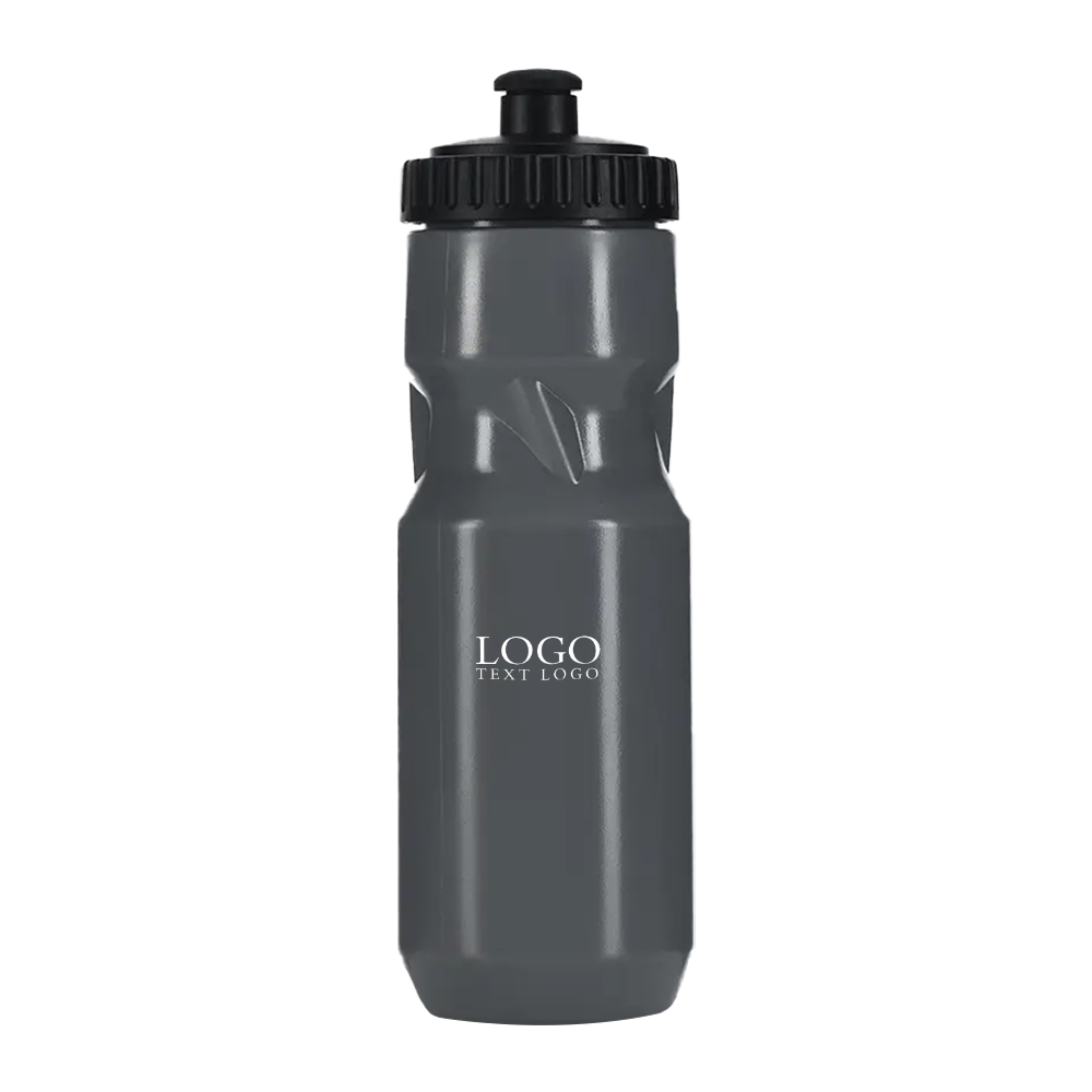 24 Oz Sports Squeeze Water Bottle Gray with Logo
