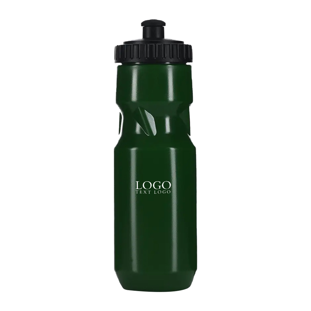 24 Oz Sports Squeeze Water Bottle Green with Logo