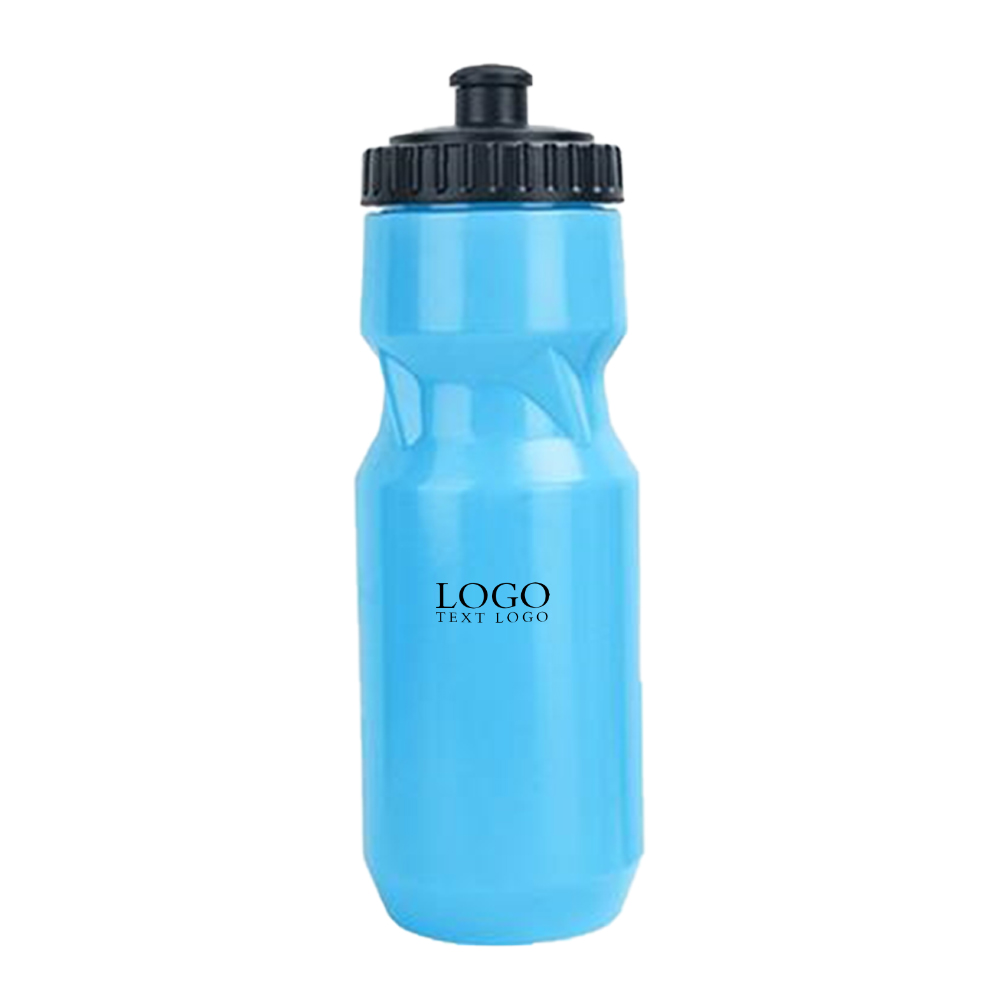 24 Oz Sports Squeeze Water Bottle Light Blue with Logo