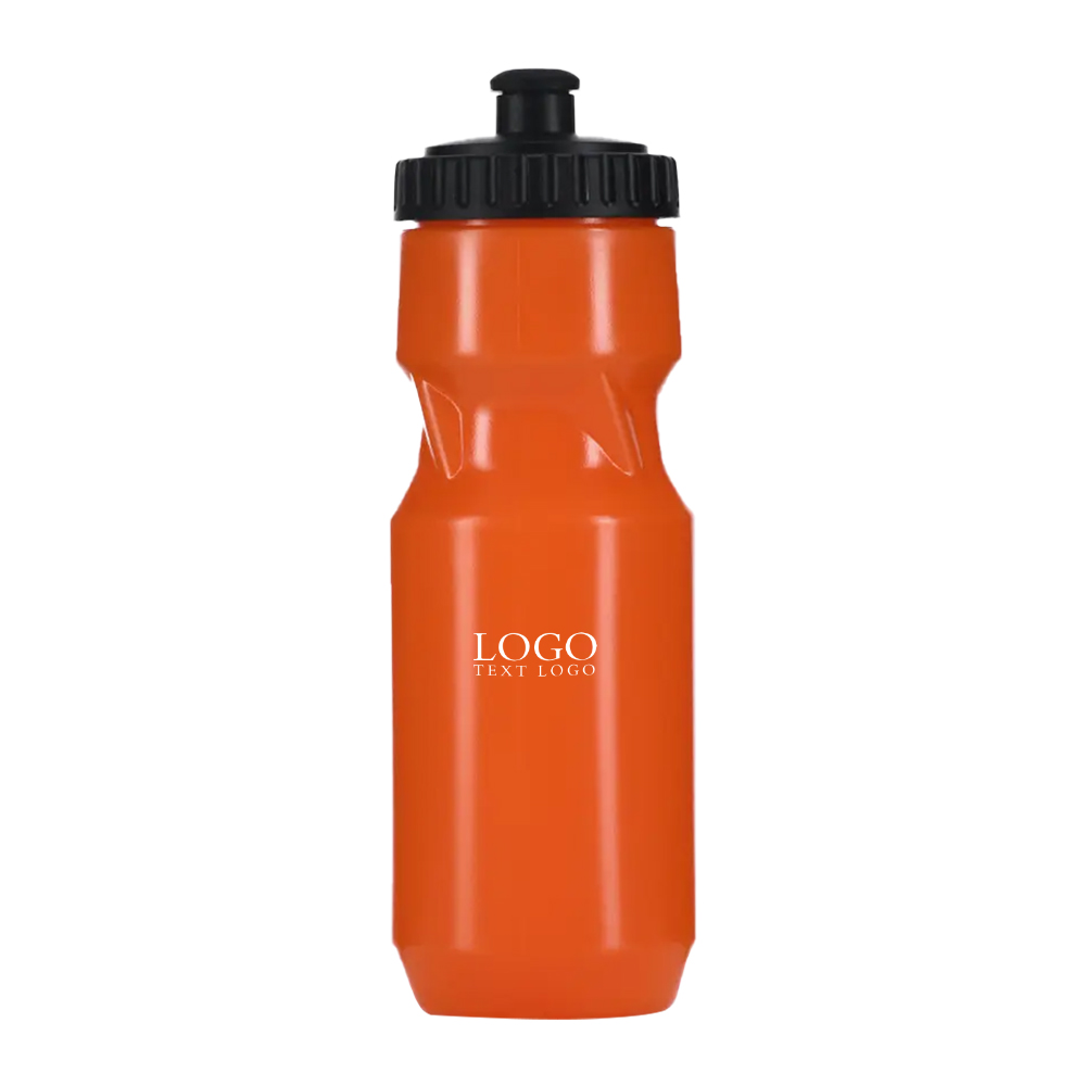 24 Oz Sports Squeeze Water Bottle Orange with Logo
