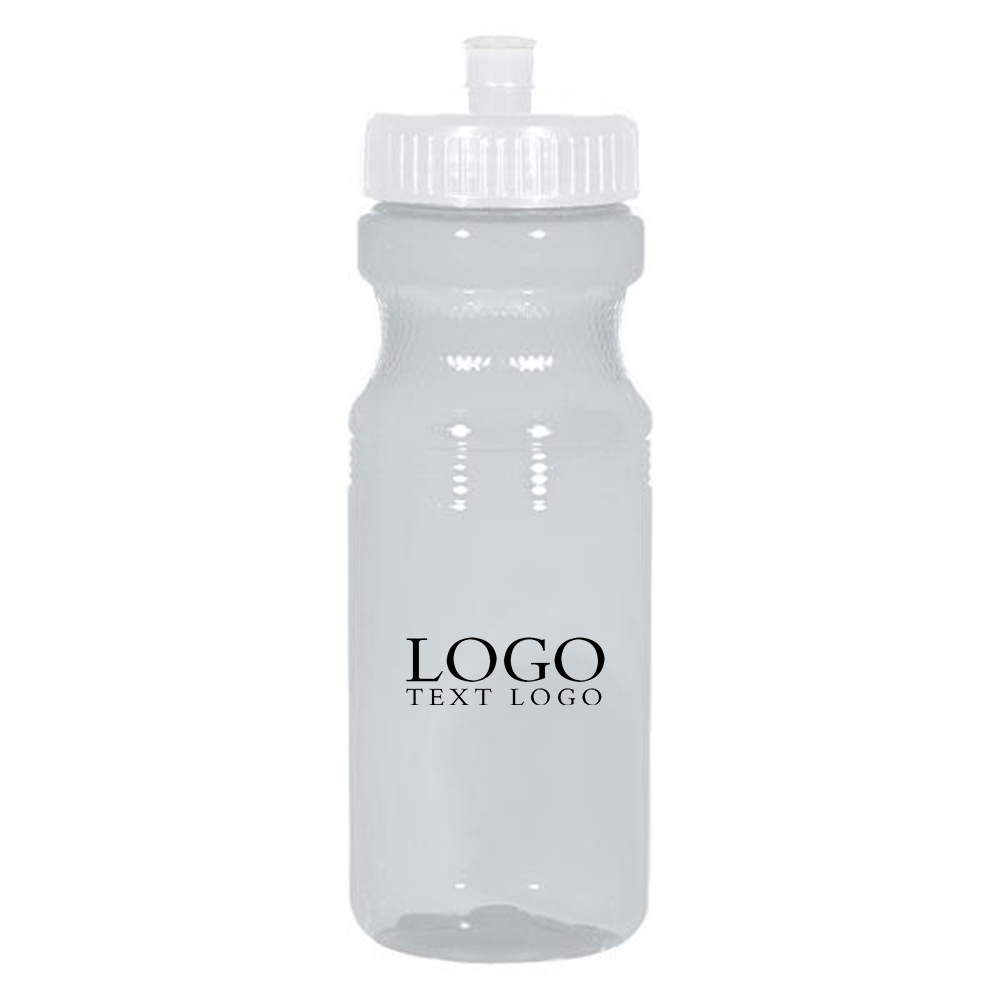 24 Oz Translucent Clear Sports Bottle with Logo