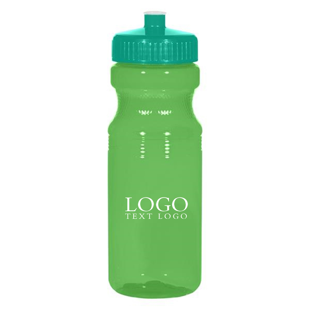 24 Oz Translucent Green Sports Bottle with Logo