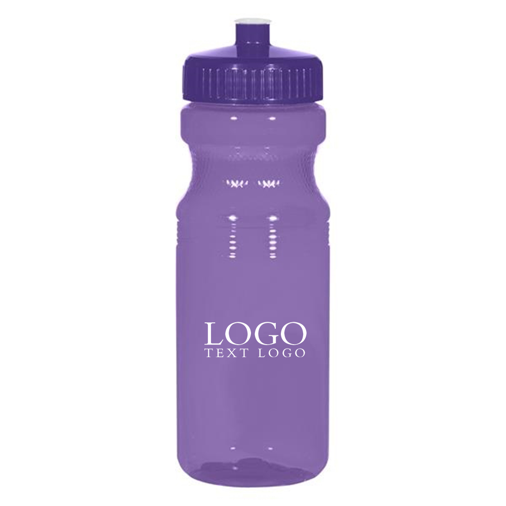 24 Oz Translucent Purple Sports Bottle with Logo