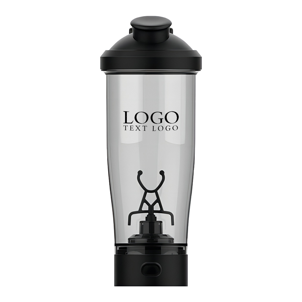 24 Oz Tritan Electric Shaker Bottle Black with Logo