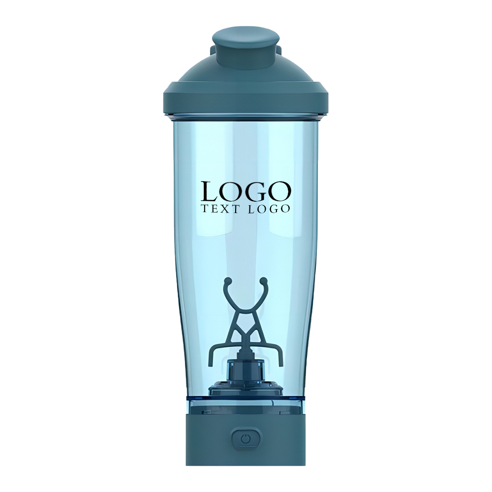 24 Oz Tritan Electric Shaker Bottle Blue with Logo