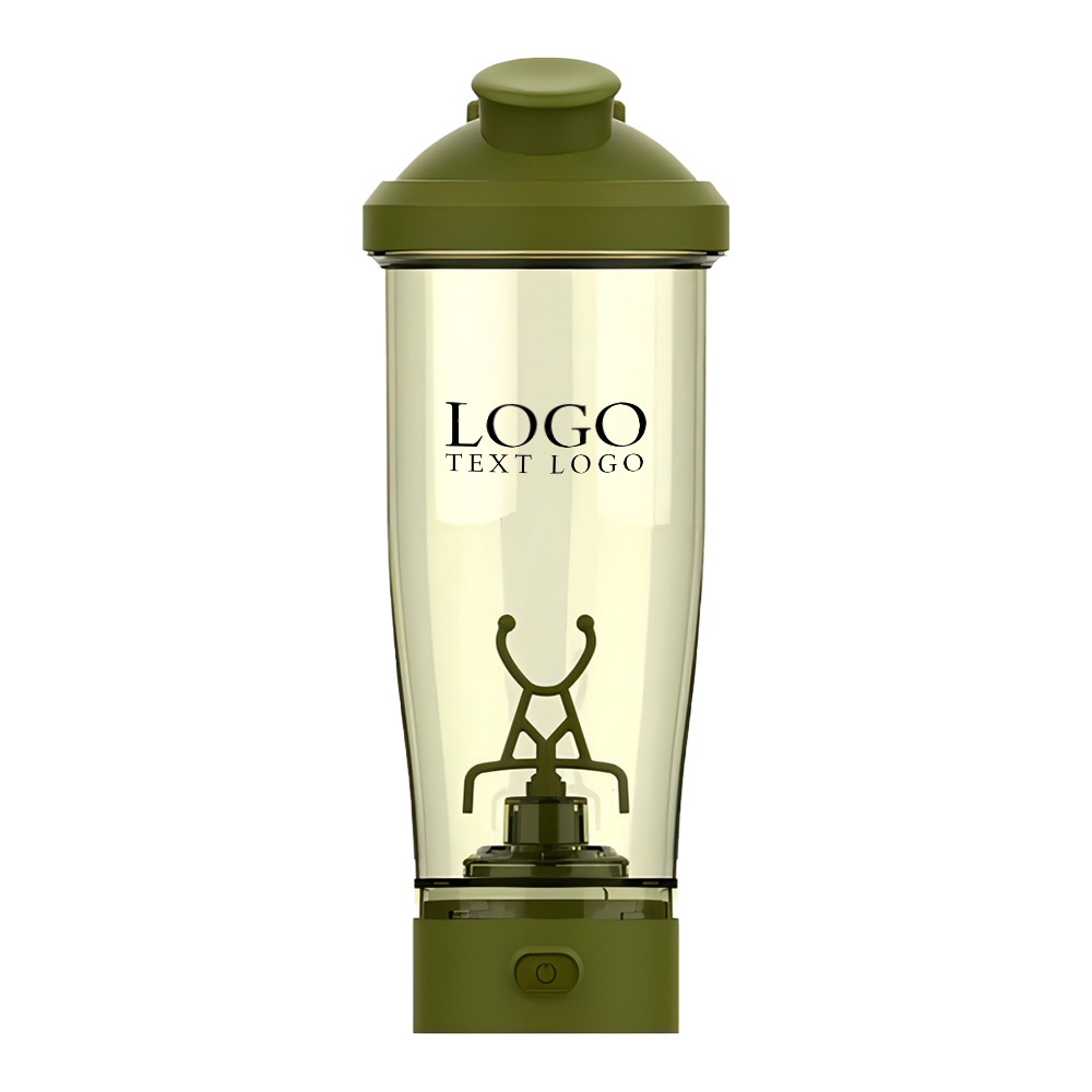 24 Oz Tritan Electric Shaker Bottle Green with Logo