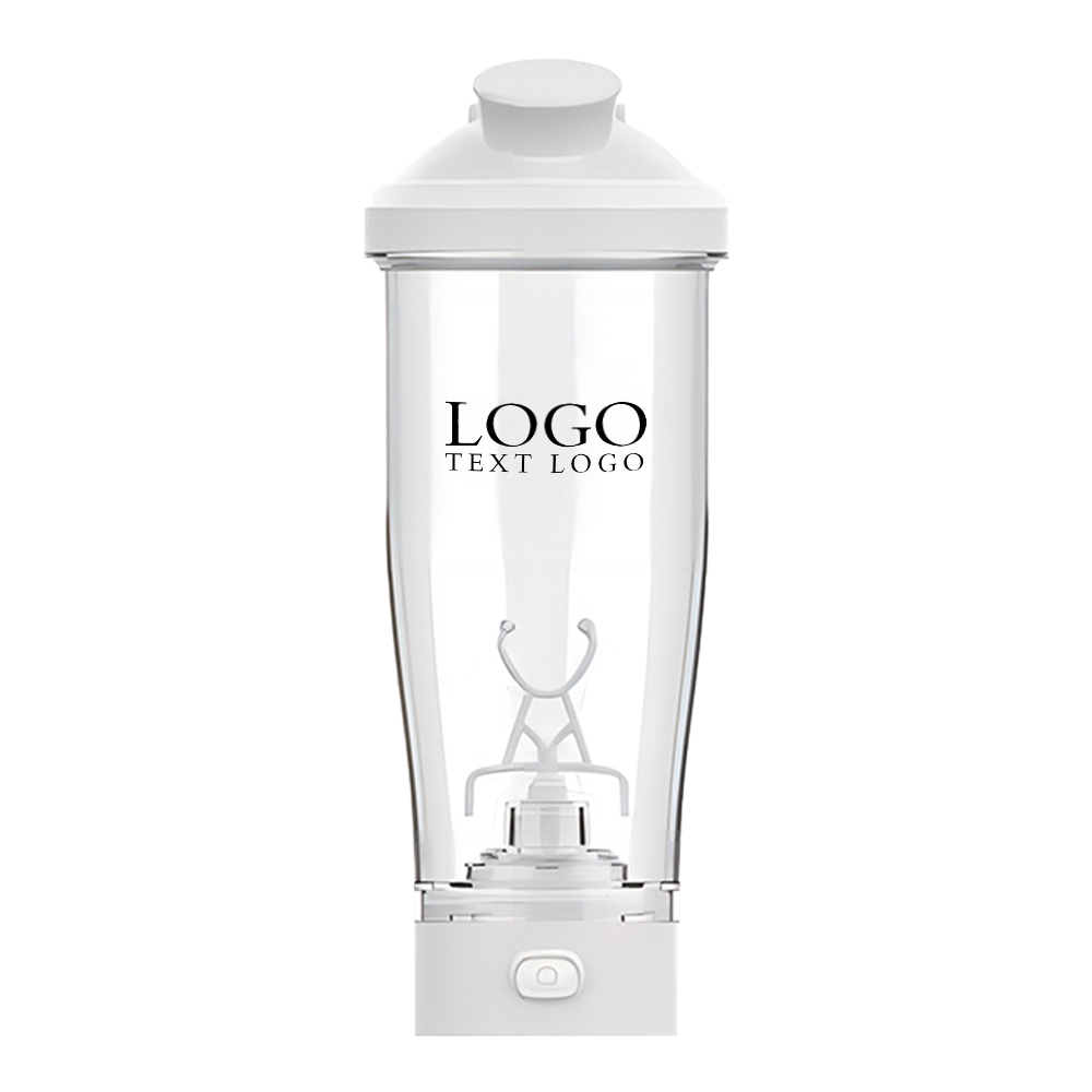 24 Oz Tritan Electric Shaker Bottle White with Logo
