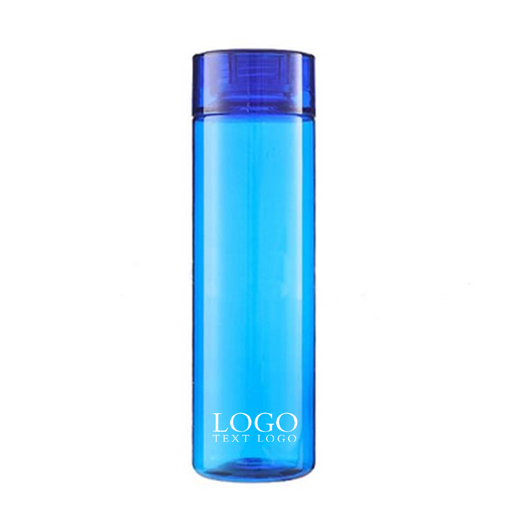 25 Oz  Plastic Water Bottle Blue with Logo