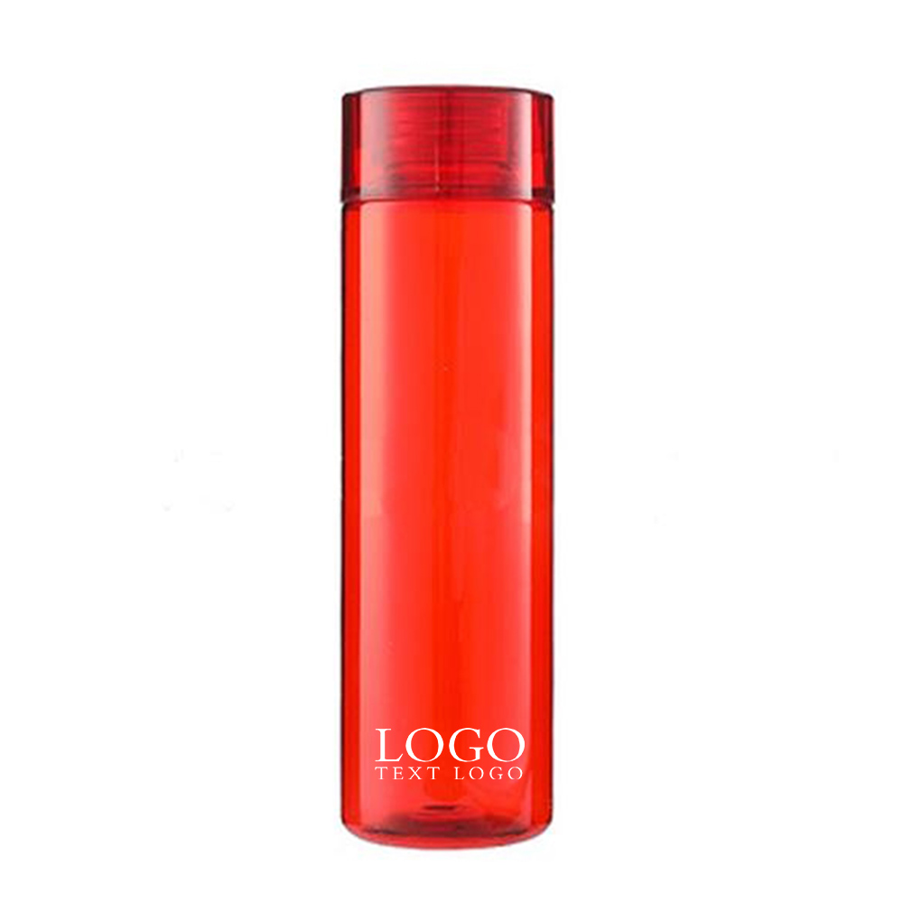 25 Oz  Plastic Water Bottle Red with Logo