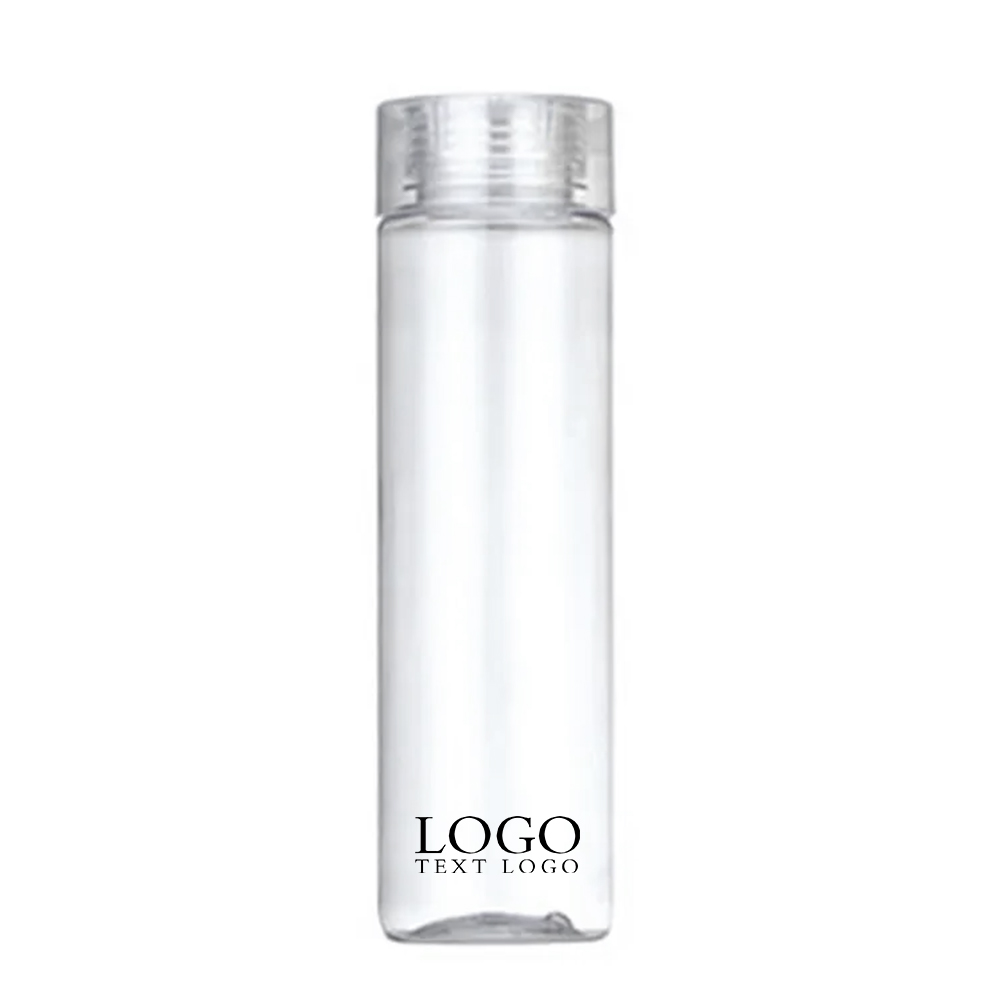 25 Oz  Plastic Water Bottle White with Logo