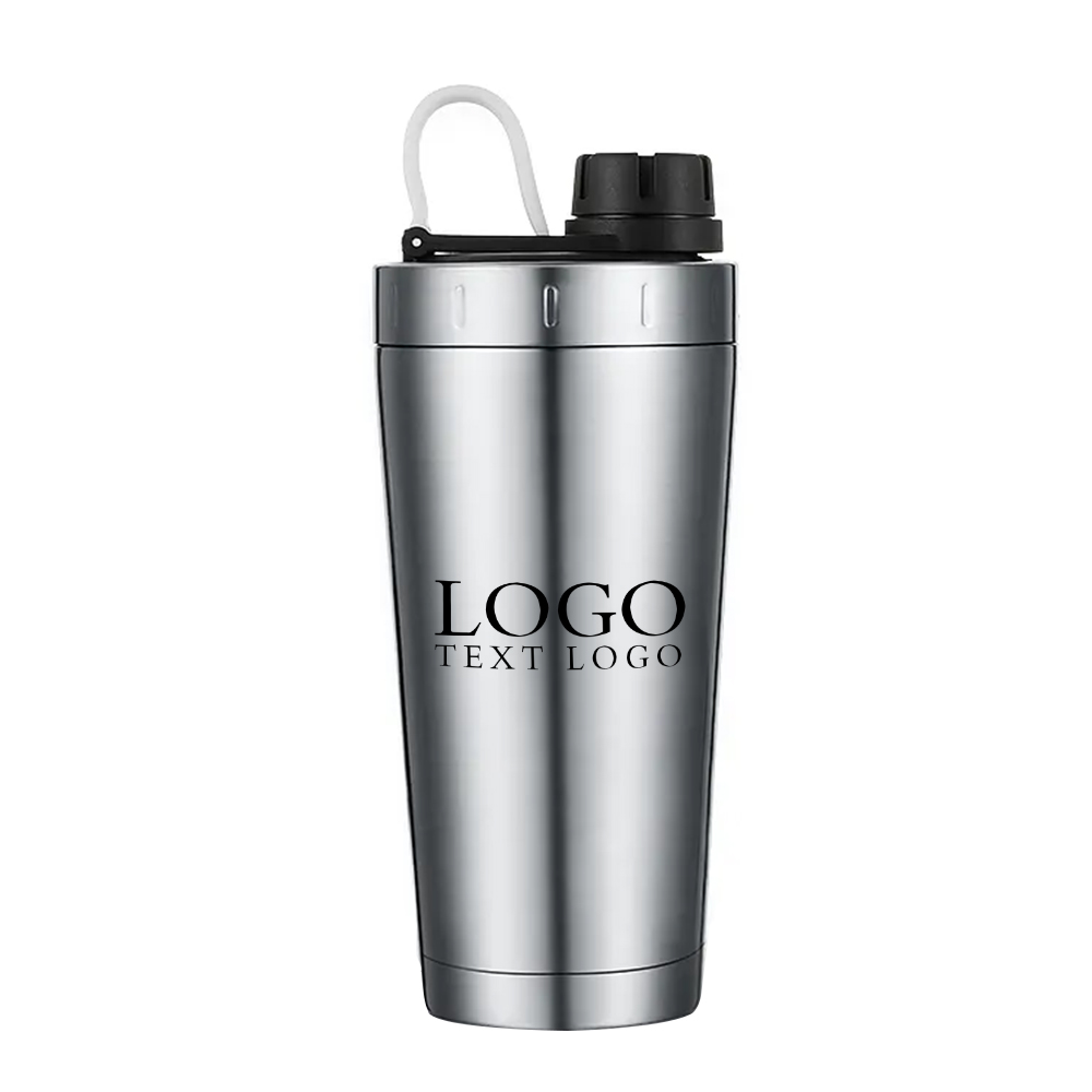 28 Oz Stainless Steel Shaker Bottle Silver with Logo